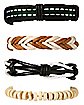 Multi-Pack Black and White Faux Leather Bracelets - 4 Pack
