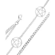 2-Row Pentagram Curb Wallet Chain at Spencer's