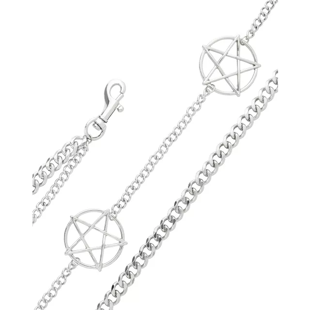 2-Row Pentagram Curb Wallet Chain at Spencer's