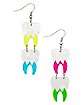 Multi-Pack Neon Drip Tooth Dangle Earrings
