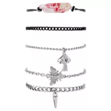 Multi-Pack Mushroom Chain Bracelets - 5 Pack at Spencer's