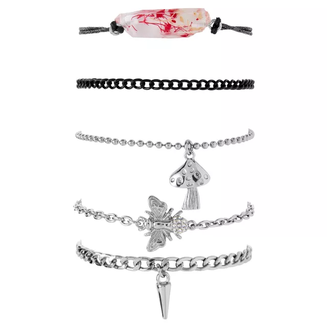 Multi-Pack Mushroom Chain Bracelets - 5 Pack at Spencer's