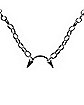 Curved Spiked Barbell Pendant Chain Necklace