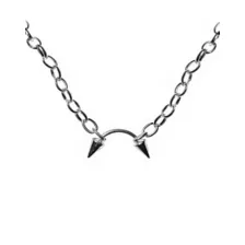 Curved Spiked Barbell Pendant Chain Necklace at Spencer's