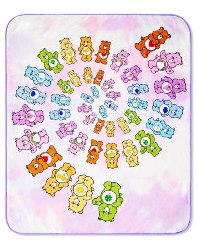 Tie Dye Care Bears Sherpa Fleece Blanket