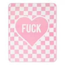 Fuck Heart Reversible Fleece Blanket at Spencer's