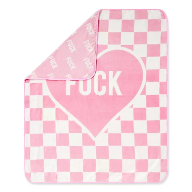 Fuck Heart Reversible Fleece Blanket at Spencer's