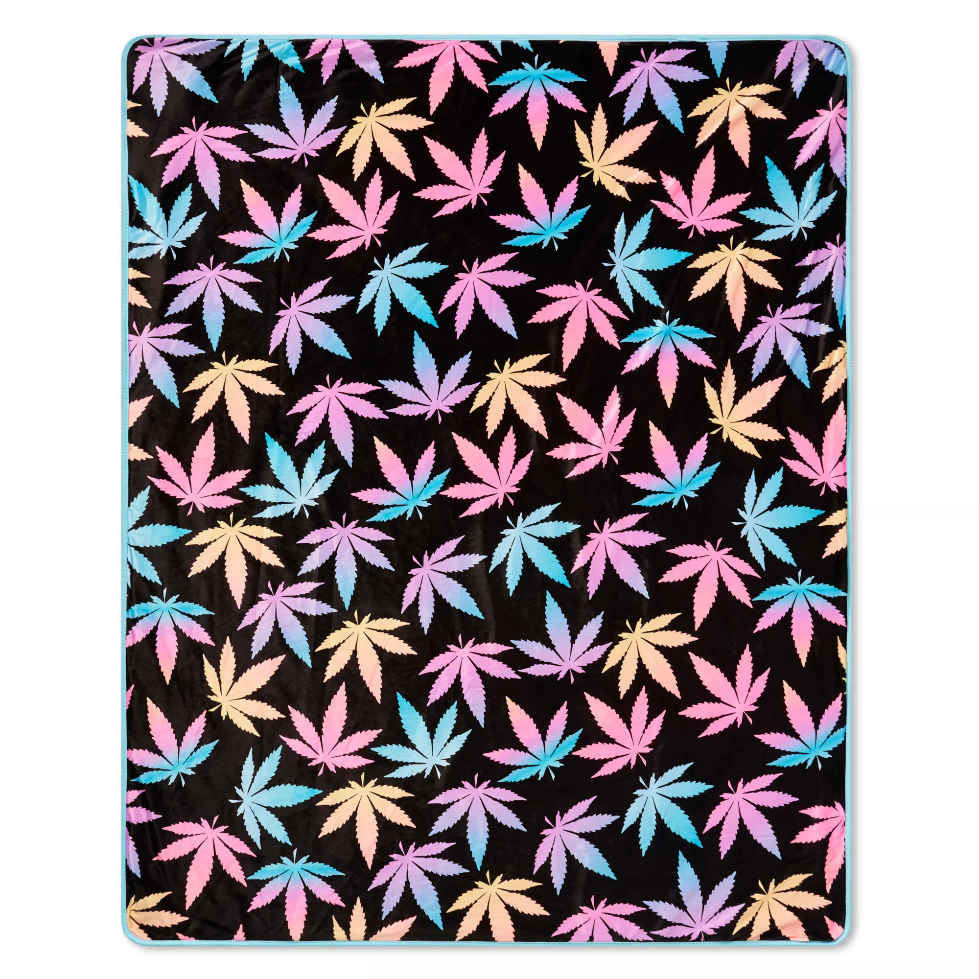 Pastel Weed Leaf Sherpa Fleece Blanket at Spencer's