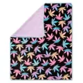 Pastel Weed Leaf Sherpa Fleece Blanket at Spencer's