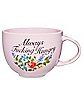 Floral Pink Always Hungry Soup Mug with Spoon - 21 oz.