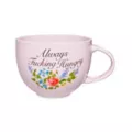 Floral Pink Always Hungry Soup Mug with Spoon - 21 oz. at Spencer's