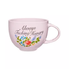 Floral Pink Always Hungry Soup Mug with Spoon - 21 oz. at Spencer's