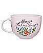 Floral Pink Always Hungry Soup Mug with Spoon - 21 oz.