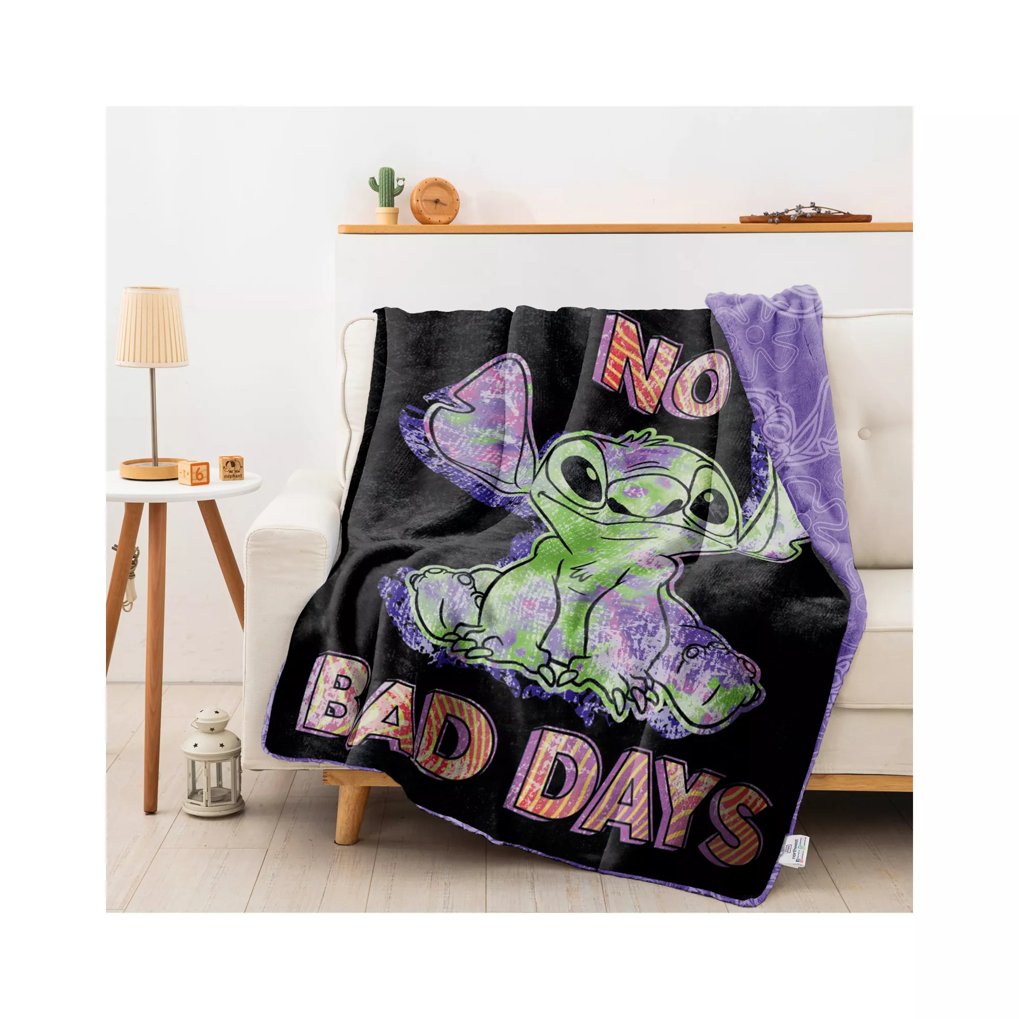 Stitch No Bad Days Fleece Blanket - Lilo & Stitch at Spencer's