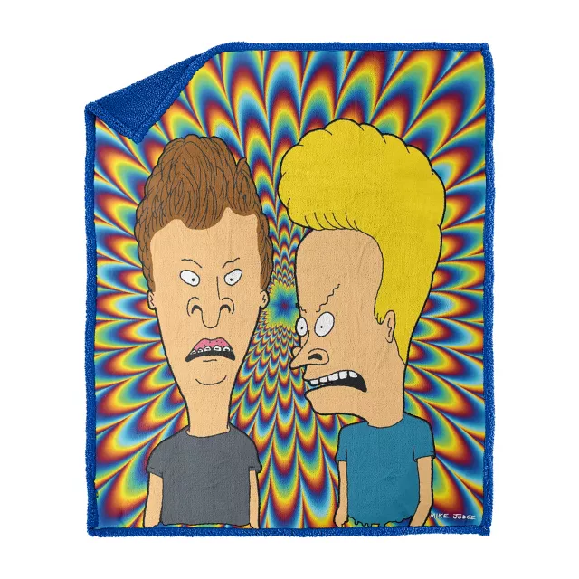 Beavis and Butt-Head Psychedelic Woah Sherpa Fleece Blanket at Spencer's