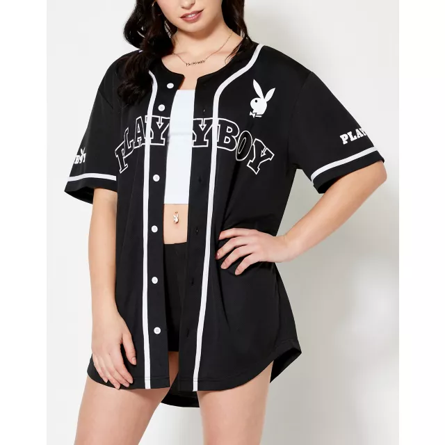 Playboy Baseball Jersey Black Spencer's
