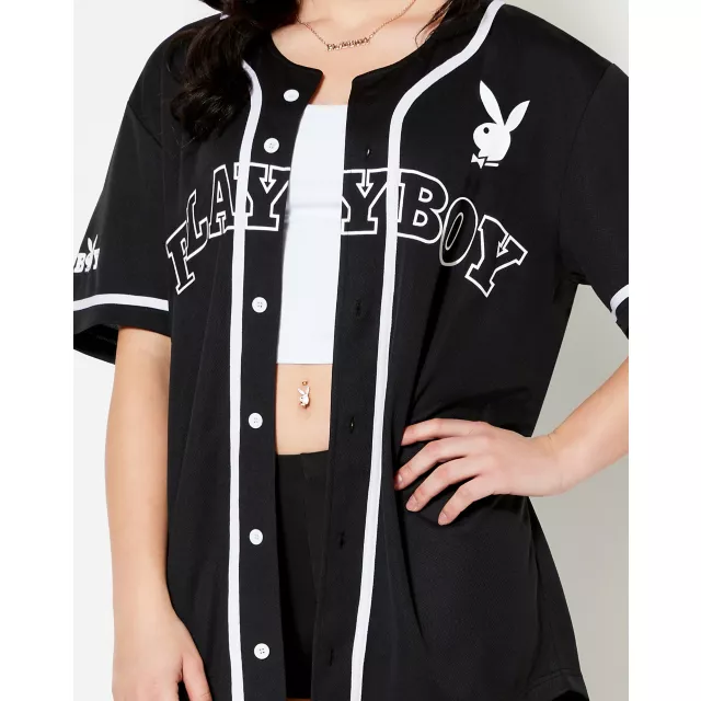 Playboy Baseball Jersey Black Spencer's