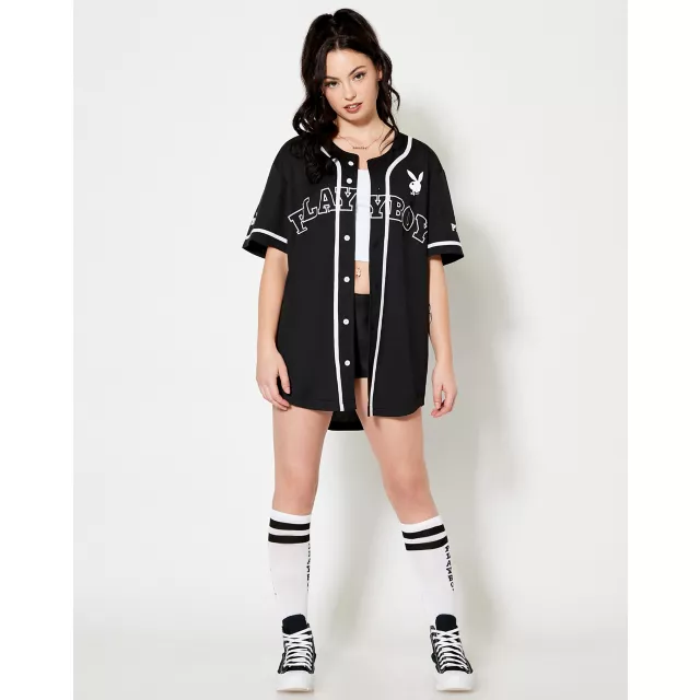 Playboy Baseball Jersey Black Spencer's
