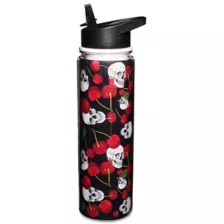 Cherry Skull Water Bottle with Straw - 18 oz. at Spencer's