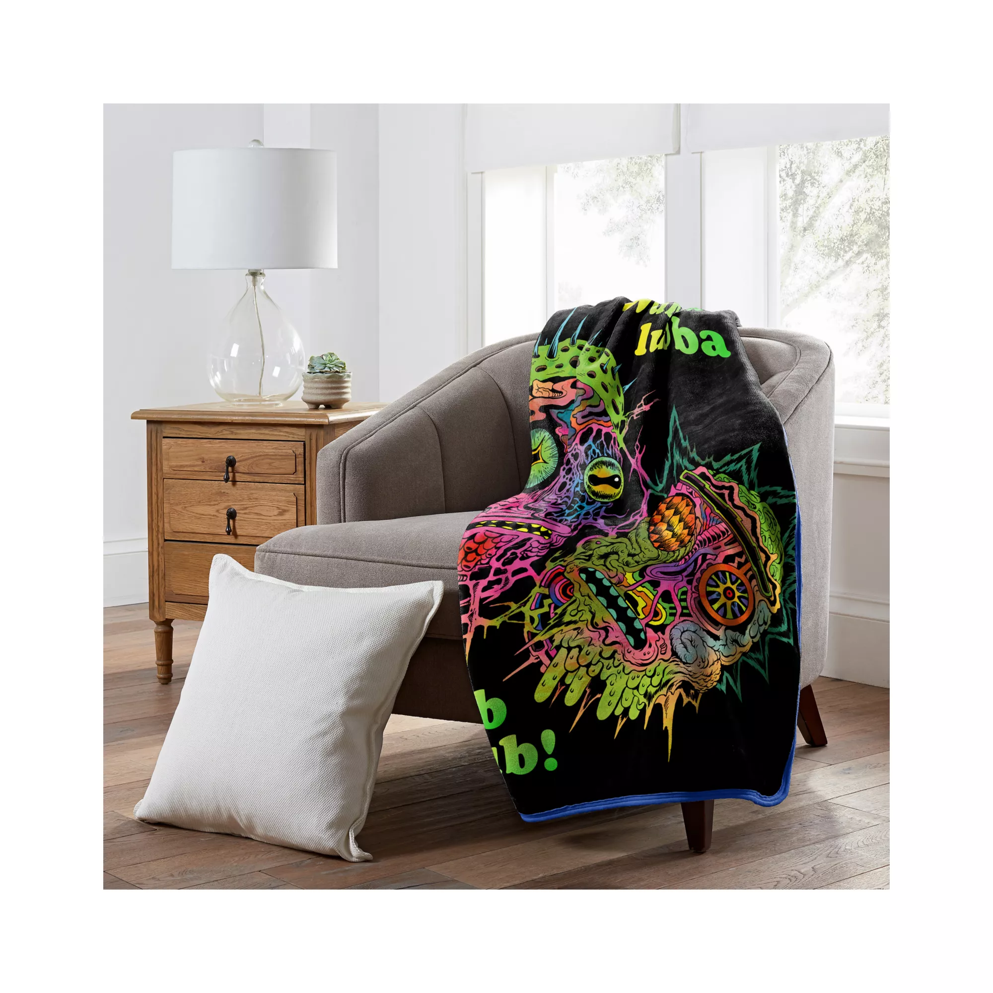 Ricky and Morty Trippy Wubba Fleece Blanket at Spencer's