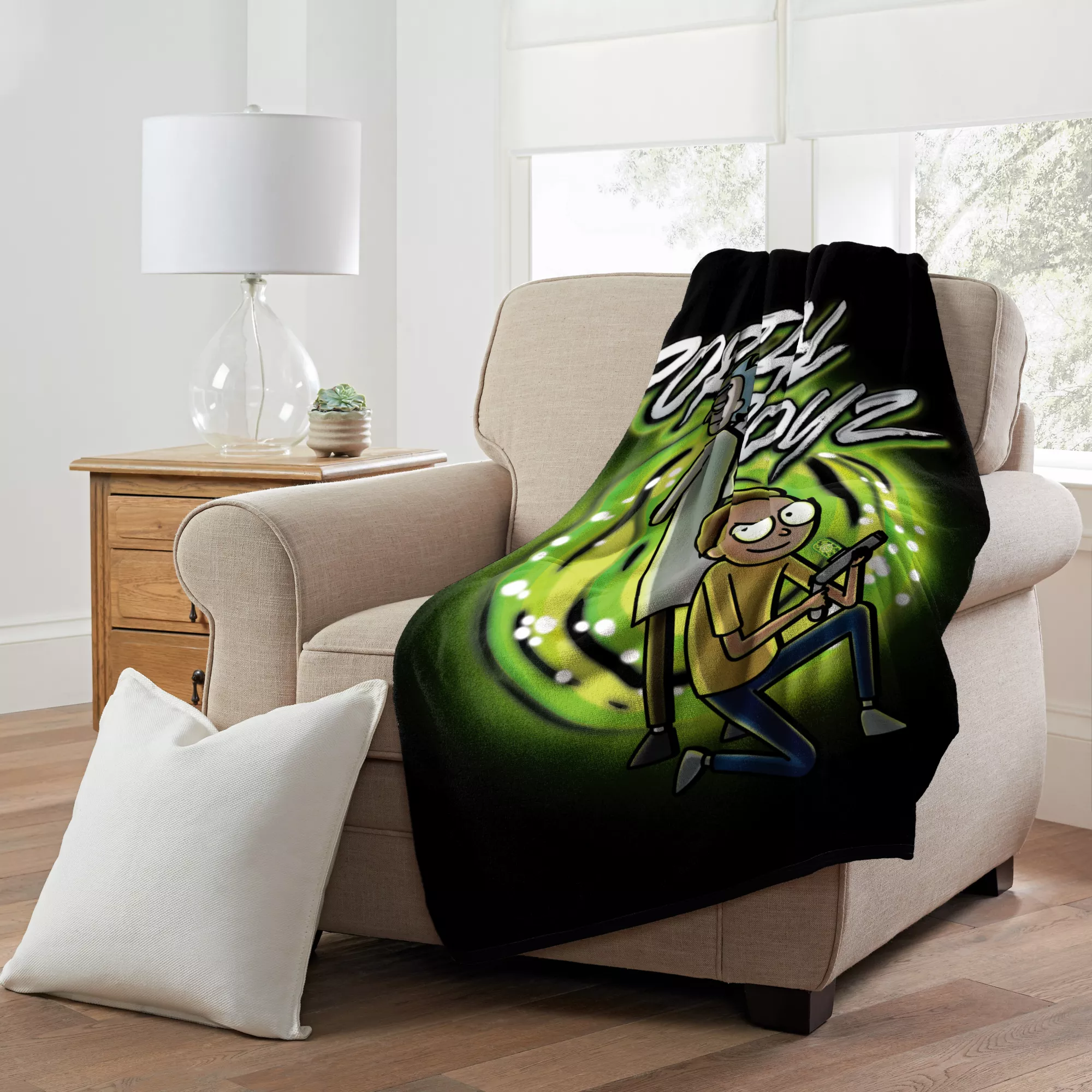 Rick and Morty Portal Boyz Fleece Blanket at Spencer's