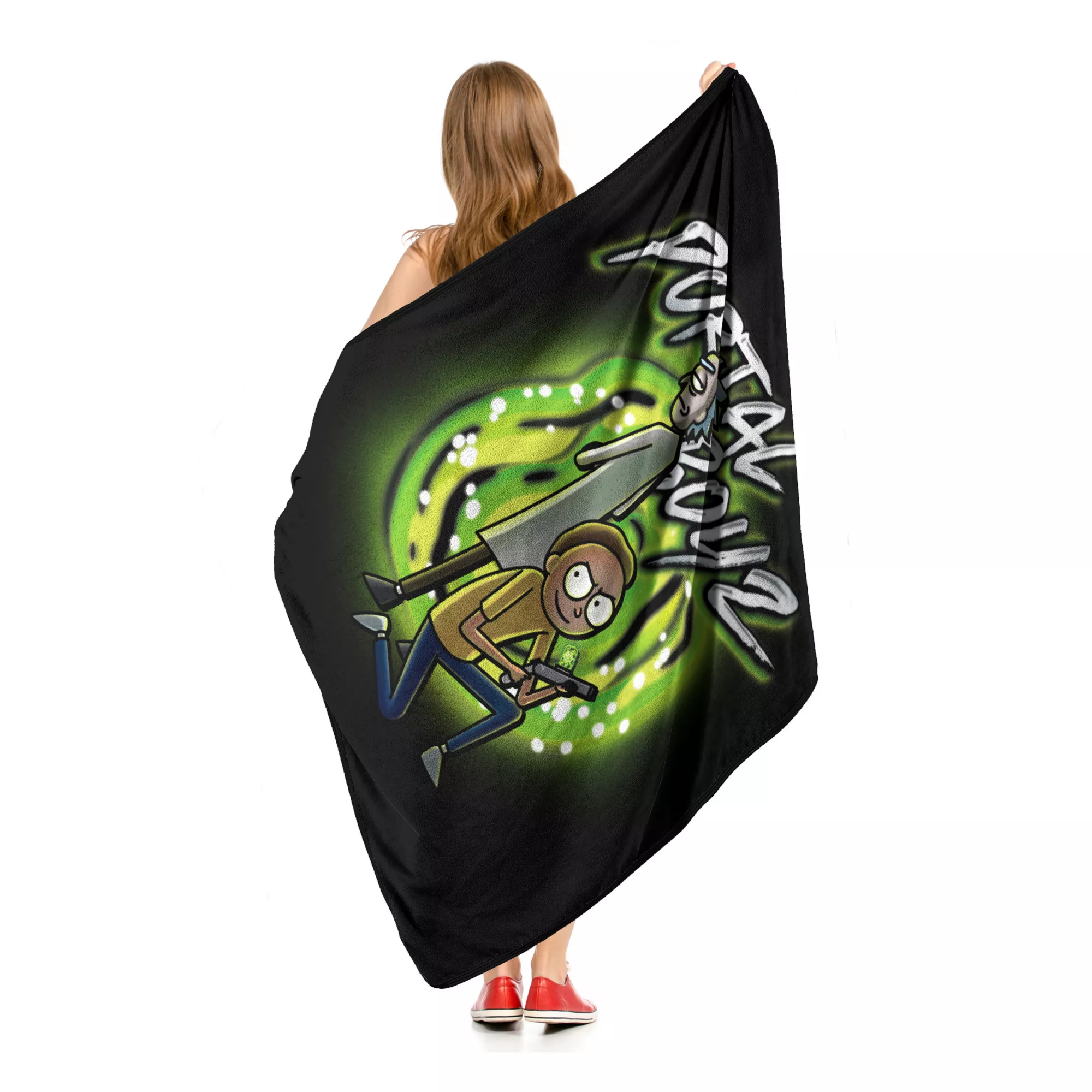 Rick and Morty Portal Boyz Fleece Blanket at Spencer's