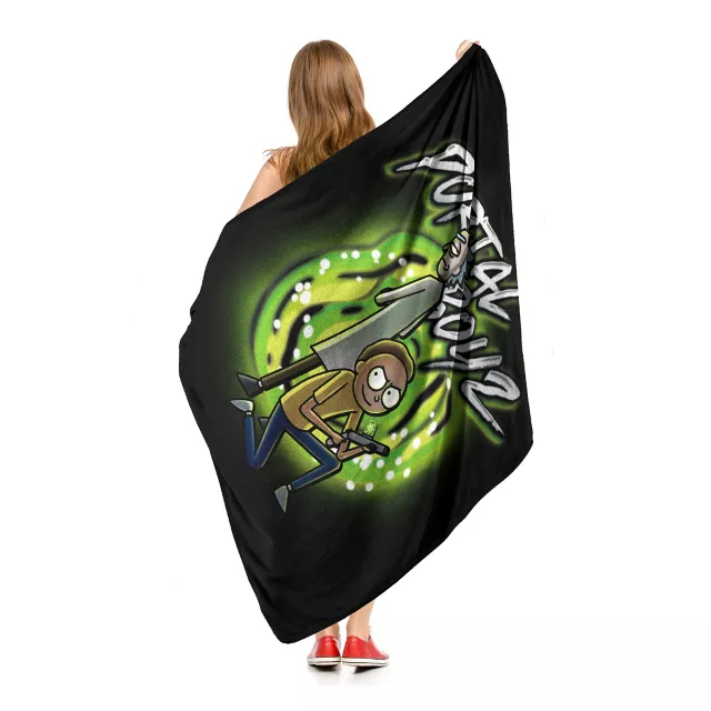 Rick and Morty Portal Boyz Fleece Blanket at Spencer's