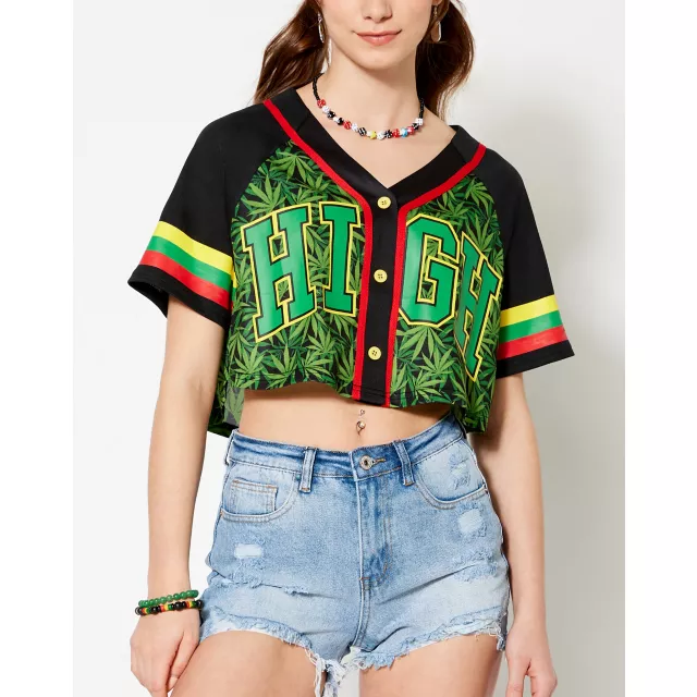 Stay High Crop Top Jersey at Spencer's