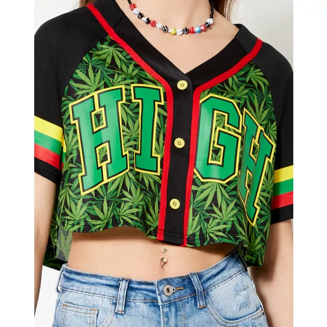 Stay High Crop Top Jersey at Spencer's