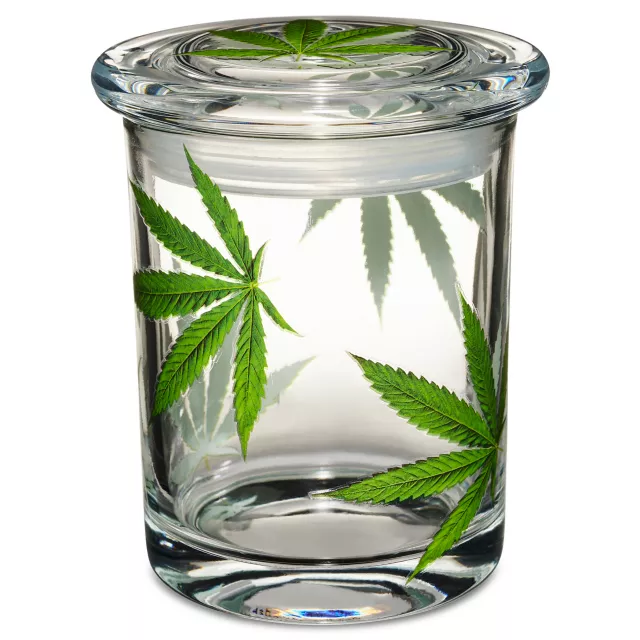 Pressed Weed Leaf Stash Jar - 12 oz. at Spencer's
