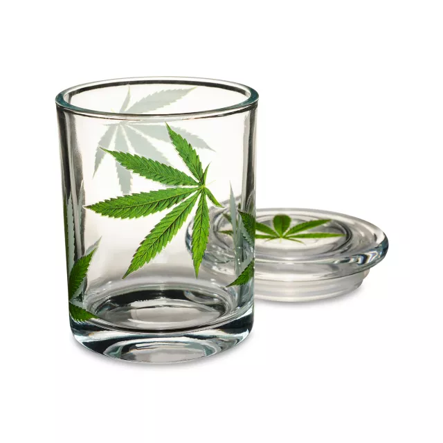 Pressed Weed Leaf Stash Jar - 12 oz. at Spencer's
