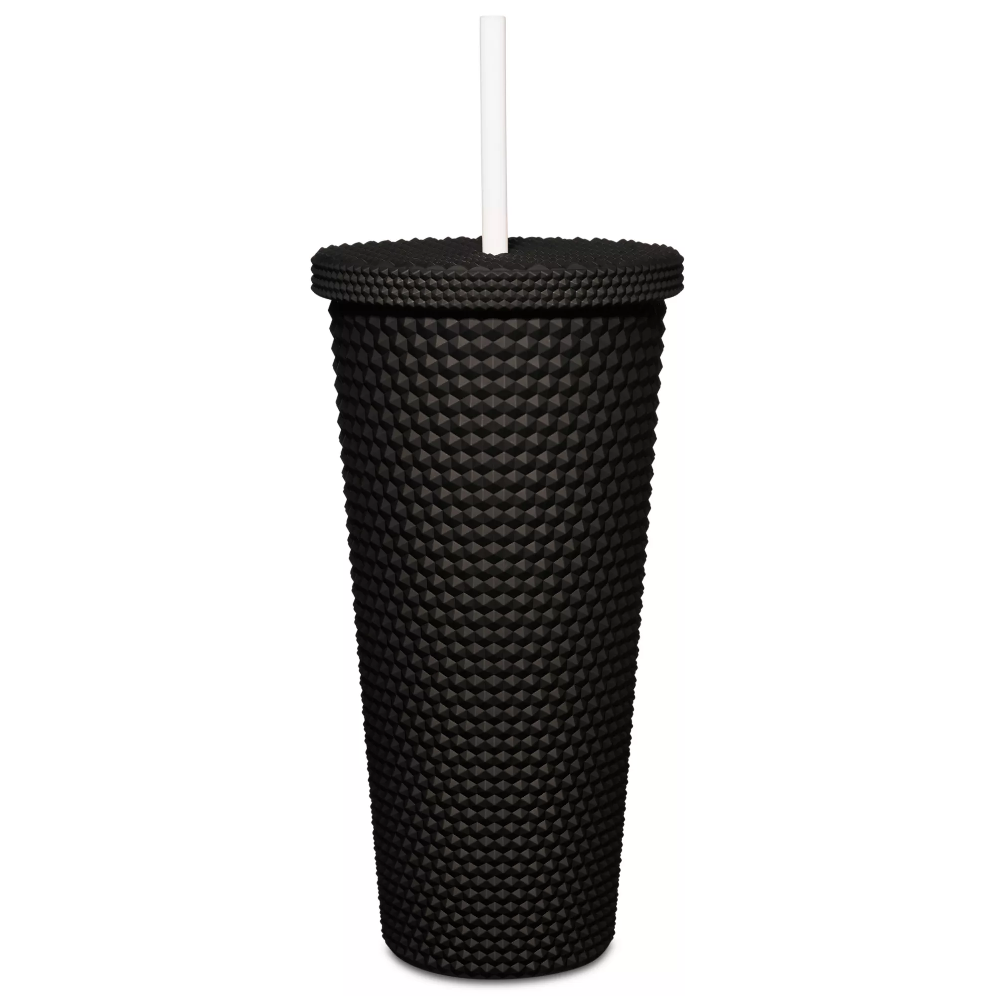 Black Skull Textured Cup with Straw- 20 oz at Spencer's