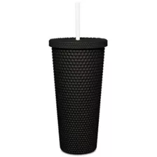 Black Skull Textured Cup with Straw- 20 oz at Spencer's