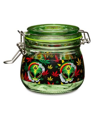Rasta Alien Stash Jar - 12 oz.