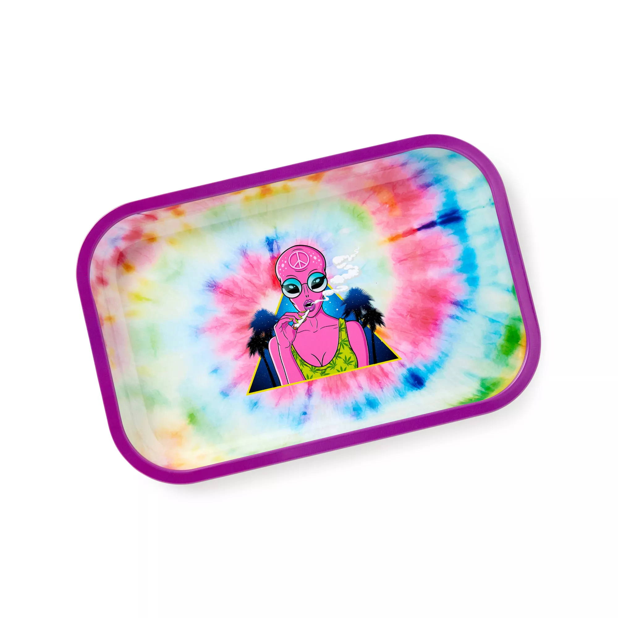 Tie Dye Smoking Alien Tray at Spencer's