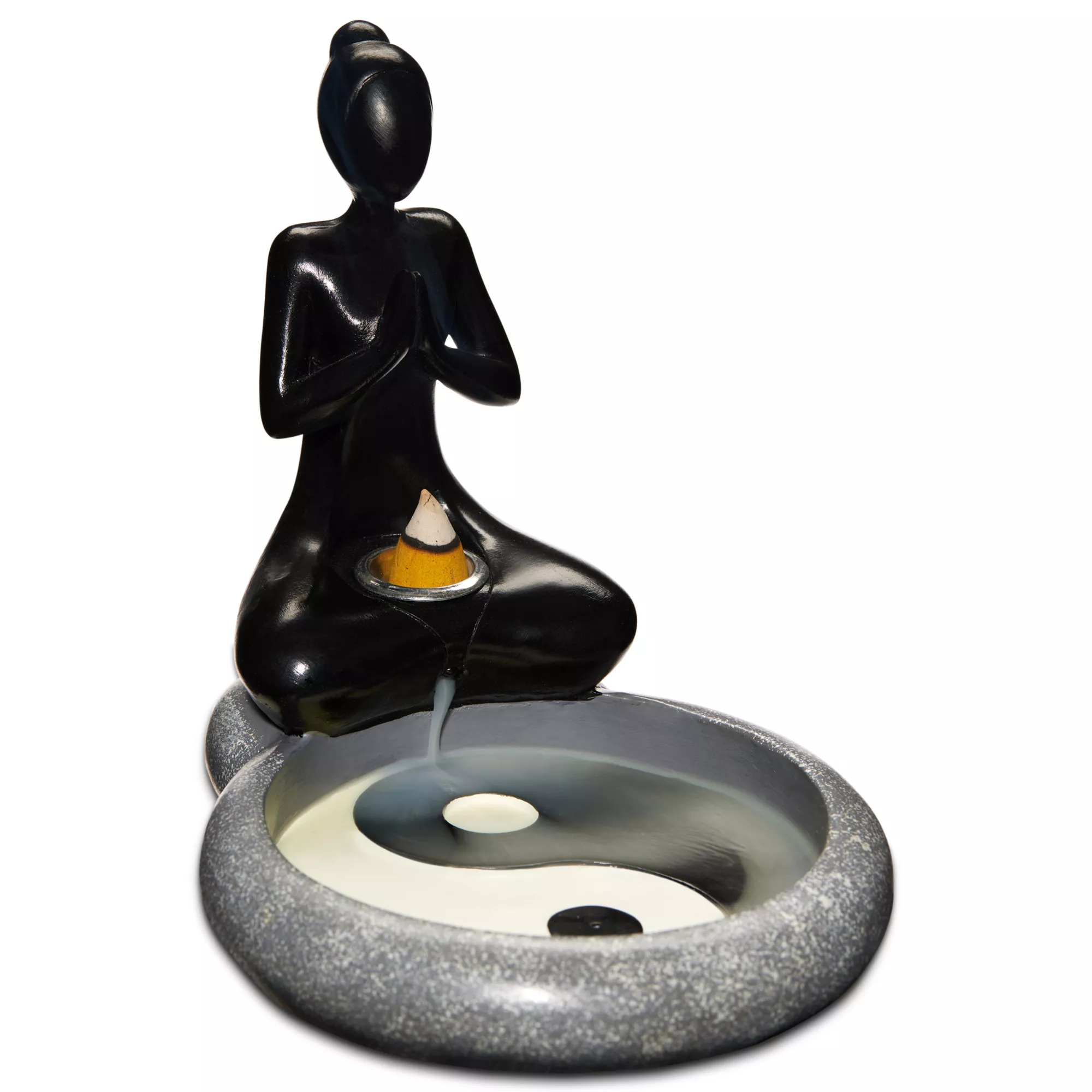 Tranquil Yin Yang Woman Backflow Incense Burner at Spencer's