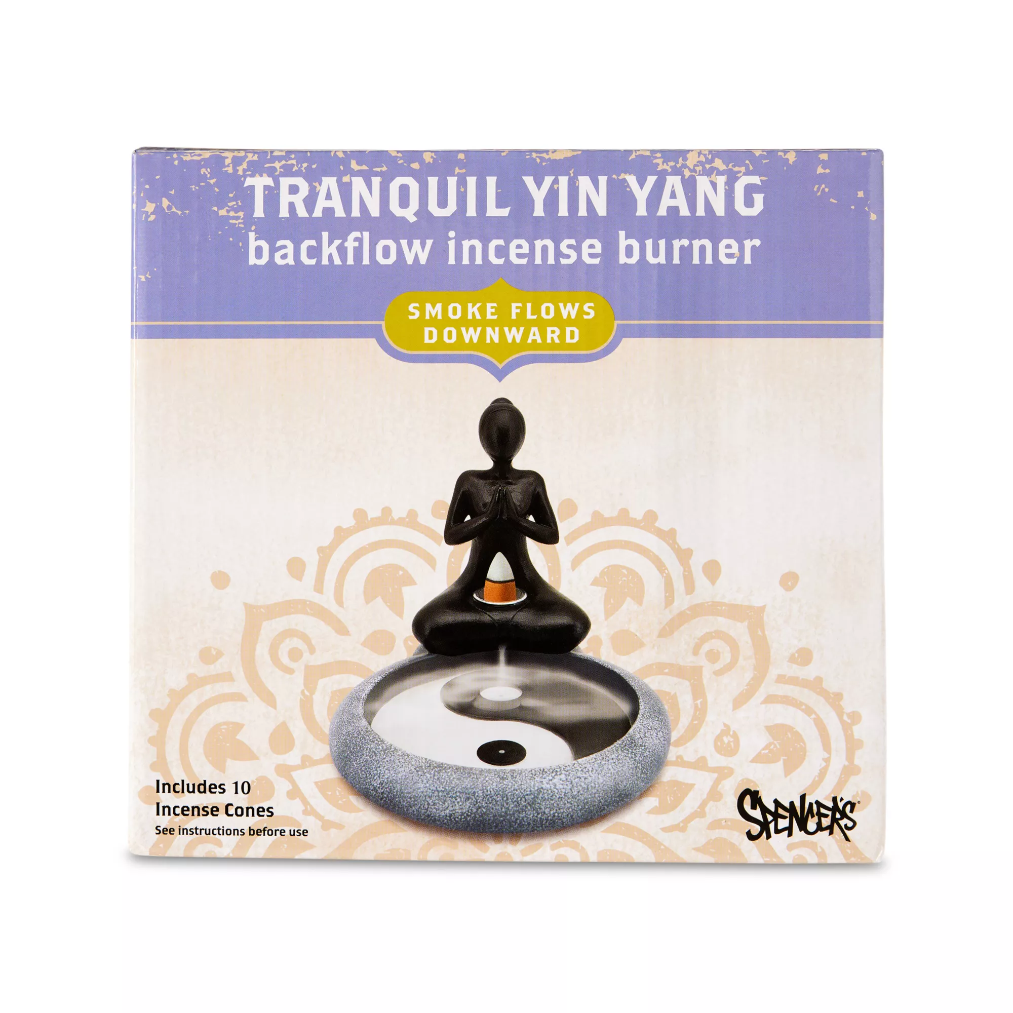 Tranquil Yin Yang Woman Backflow Incense Burner at Spencer's