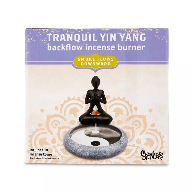 Tranquil Yin Yang Woman Backflow Incense Burner at Spencer's