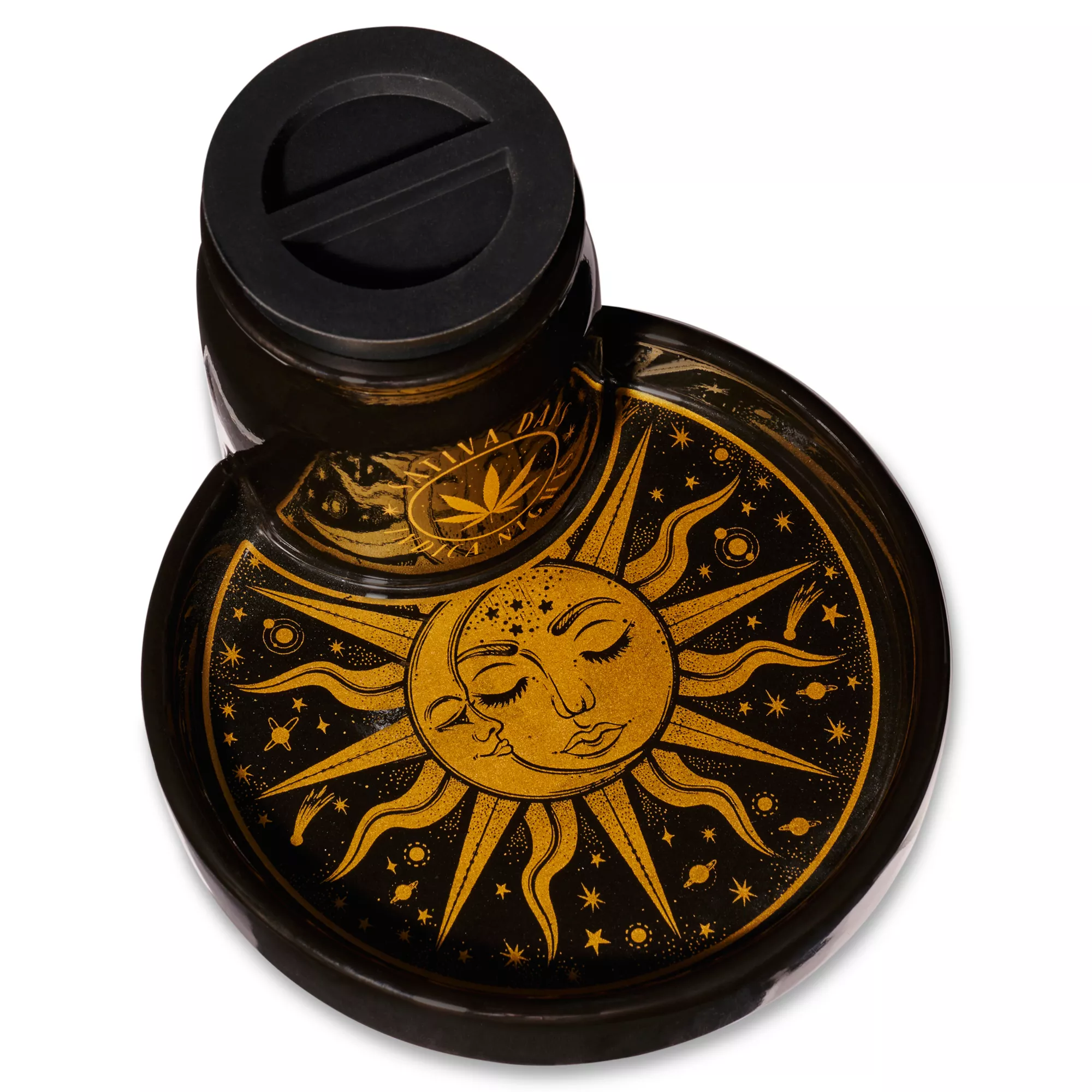 Celestial Sun and Weed Leaf Stash Jar and Sun Ashtray at Spencer's