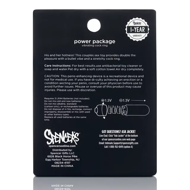 Power Package Metallic Vibrating Cock Ring - Hott Love Extreme at Spencer's