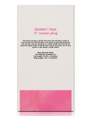 Pink Bunny Tail Metal Butt Plug - 3 Inch