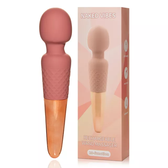 Naked Vibes Rechargeable 20-Function Vibrating Wand Massager - 7.9 Inch at Spencer's