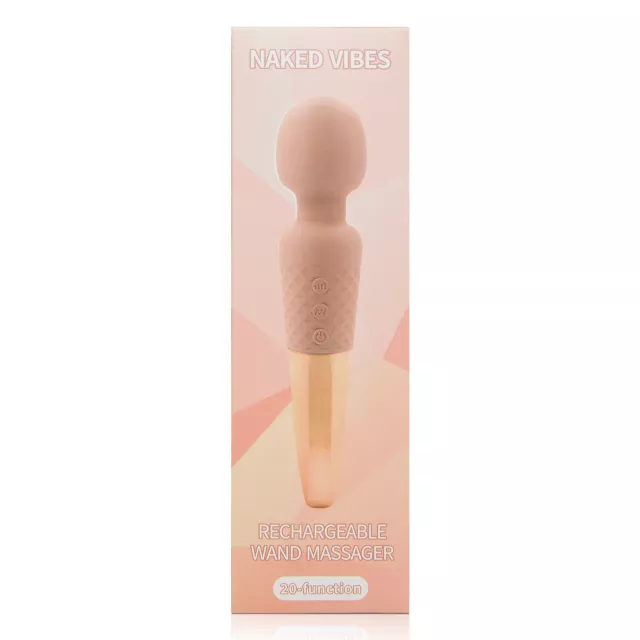 Naked Vibes Rechargeable 20-Function Vibrating Wand Massager - 7.9 Inch at Spencer's