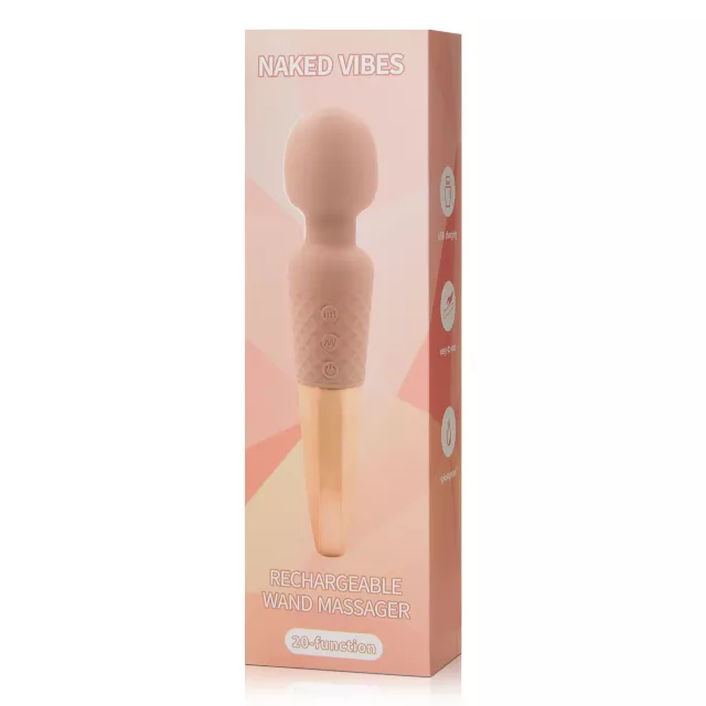 Naked Vibes Rechargeable 20-Function Vibrating Wand Massager - 7.9 Inch at Spencer's