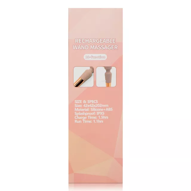 Naked Vibes Rechargeable 20-Function Vibrating Wand Massager - 7.9 Inch at Spencer's