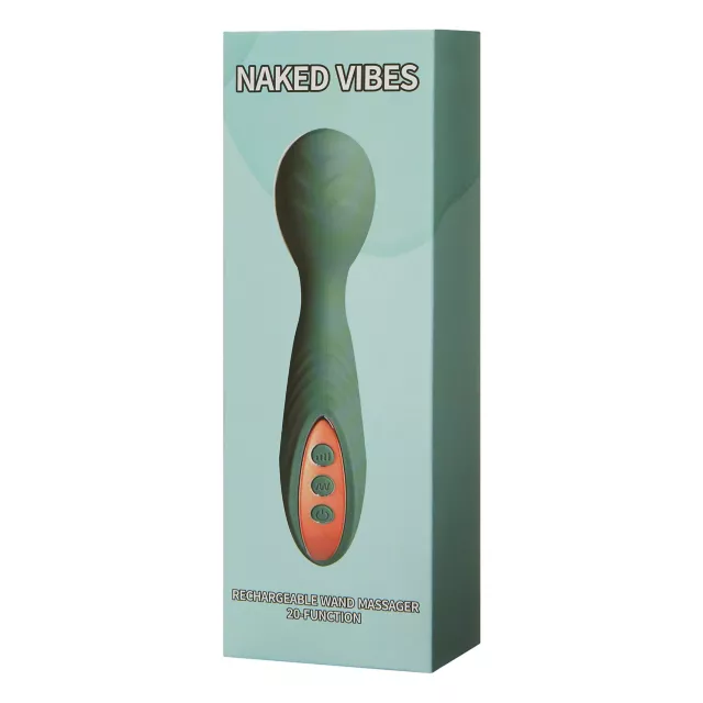 Sage Green 20-Function Rechargeable Wand Massager - 6.2 Inch at Spencer's