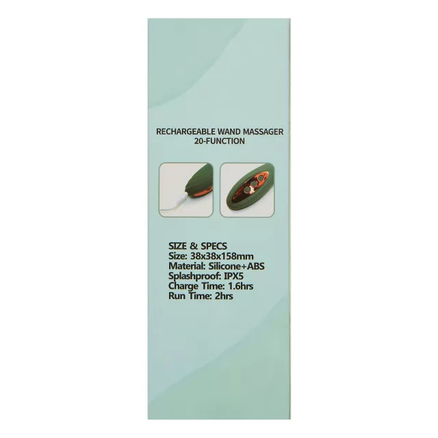 Sage Green 20-Function Rechargeable Wand Massager - 6.2 Inch at Spencer's