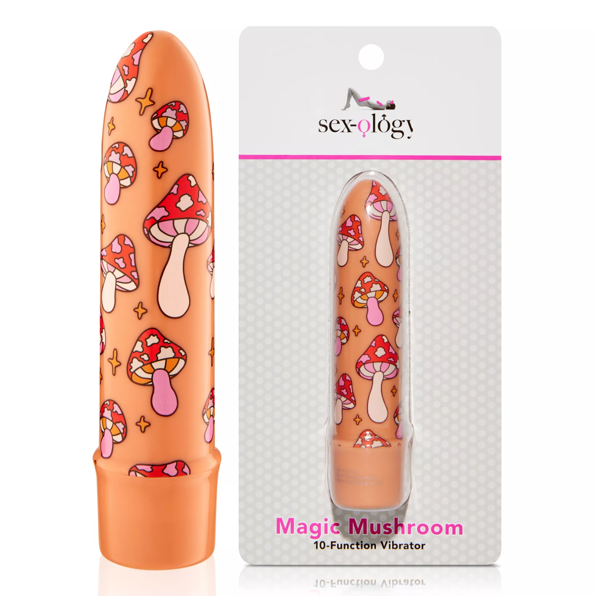 Magic Mushroom 10-Function Waterproof Bullet Vibrator 5.3 Inch - Sexology at Spencer's