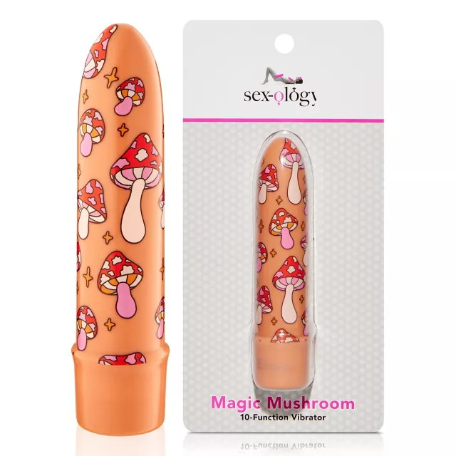 Magic Mushroom 10-Function Waterproof Bullet Vibrator 5.3 Inch - Sexology at Spencer's