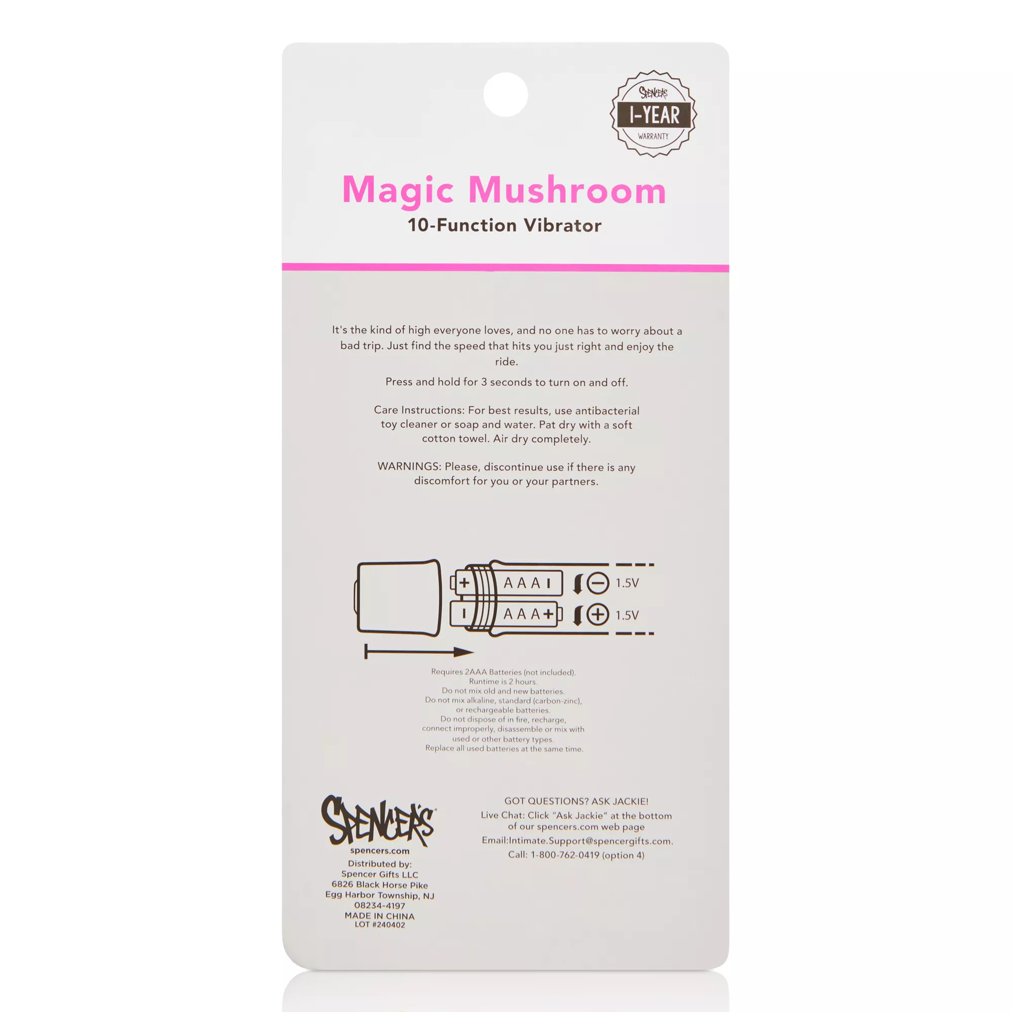 Magic Mushroom 10-Function Waterproof Bullet Vibrator 5.3 Inch - Sexology at Spencer's